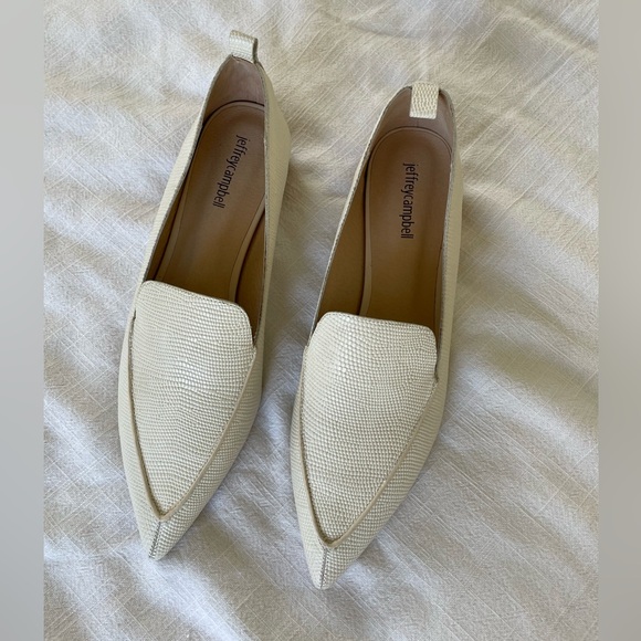 Jeffery Campbell Viona Lizard Embossed Pointed Toe Loafers - Picture 2 of 8